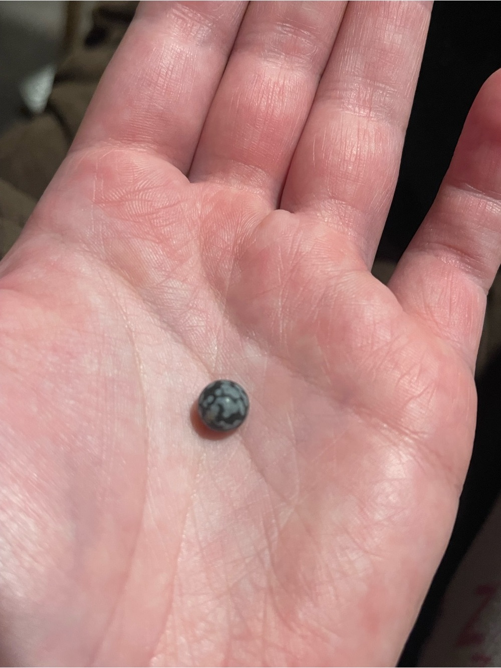 Small Snowflake Obsidian Bead Crystal Sphere
